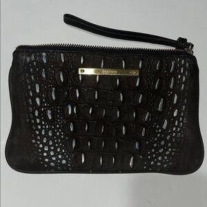 Brahmin Black Embossed Wristlet